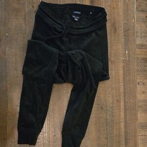 XS American Eagle Black Sweatpants Joggers Velvet Velour Warm Comfy Athleisure